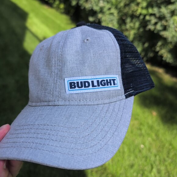 BUD LIGHT Baseball Cap New Grey Blue Snapback - Picture 2 of 4